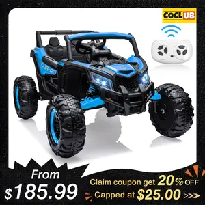 CoCLUB 24V Ride on Toys for Kids, Large Seat Ride on UTV Cars with Remote Control, Battery Powered Kids Car Electric Vehicle with 3 Speed, Bluetooth Music, 4 Wheels Spring Suspension
