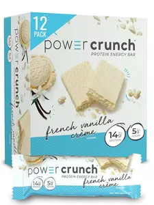Power Crunch Protein Wafer Bars, High Protein Snacks with Delicious Taste, French Vanilla Creme, 1.4 Ounce (12 Count)