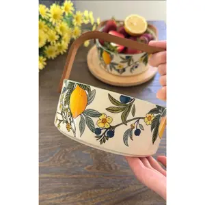 Lemon Garden 6.2-Inch Ceramic Fruit Basket