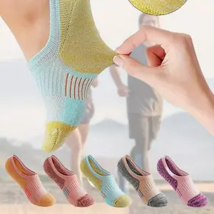 5 Pairs Women'S Thickened Low-Cut Running Socks - Low-Top Ankle Support Athletic Socks with Arch Support