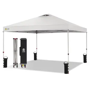 CROWN SHADES 12x12 Pop Up Canopy Outside Canopy, Patented One Push Tent Canopy with Wheeled Carry Bag, Bonus 8 Stakes and 4 Ropes