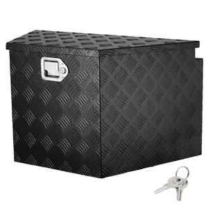 VEVOR Trailer Tongue Box, Aluminum Alloy Diamond Plate Tongue Box Tool Chest, Heavy Duty Trailer Box Storage with Lock and Keys, Utility Trailer Tongue Box for Pickup Truck, RV, Trailer, 39"x16.5"x12