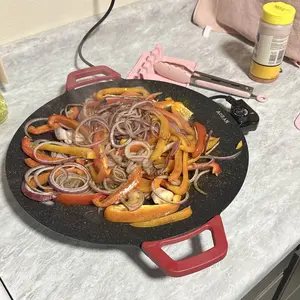 AORAN KITCHEN 1500W Portable Electric Korean BBQ Grill Indoor Smokeless Non-stick Grill Pan Adjustable Temperature Control Universal Fry Griddle for Home Cooking