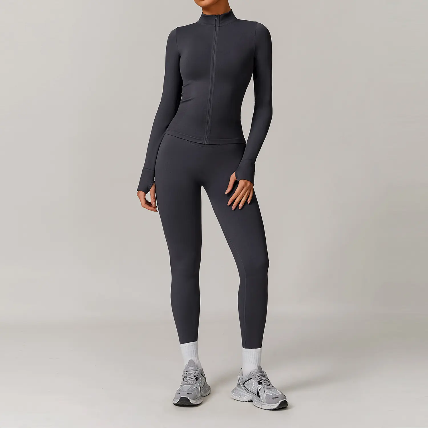 7755 jacket+7318 long pants in dark gray