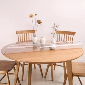 42" Dia Round Clear Table Mat Protector 2mm Thick Plastic Tablecloth Large Clear Vinyl Pad Reuseable PVC Protective Film for Home Restaurant Coffee Bar Hotel