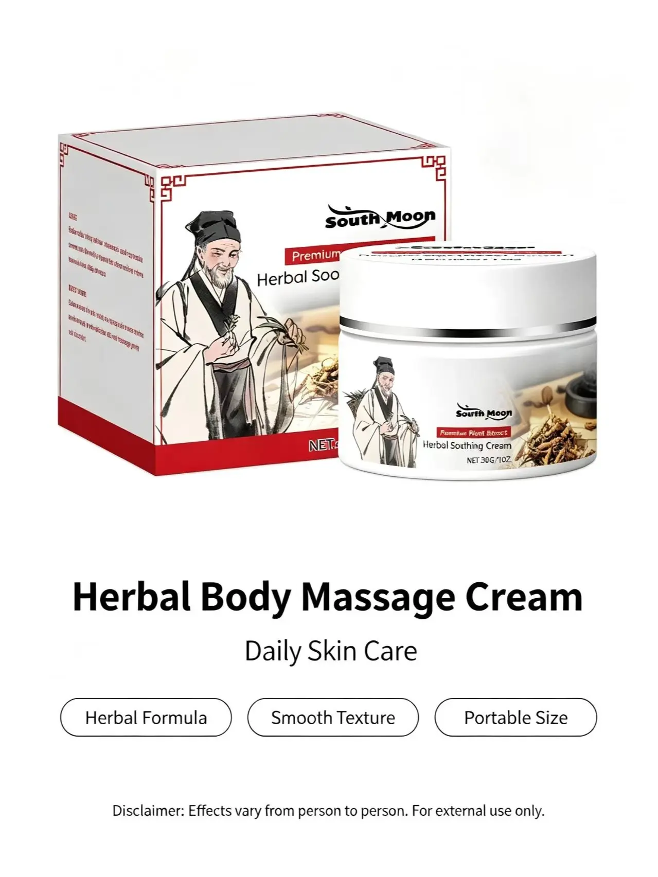 Herbal Body Massage Cream, Plant BasedHydrating Body Lotion, Non GreasyMoisturizing Skin Care Cream for HomeBody Massage, Suitable for Men Women AllSkin Types