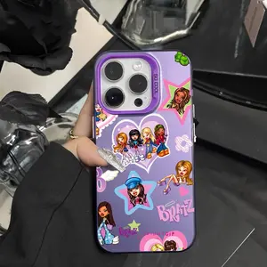 Trendy Fashion Cute Bratz Doll Phone Case Cover Protective Compatible with for iphone 16 15 14 13 12 11 Pro Max X XR XS Max 8 55 Plus, Anti-Drop Frosted Back