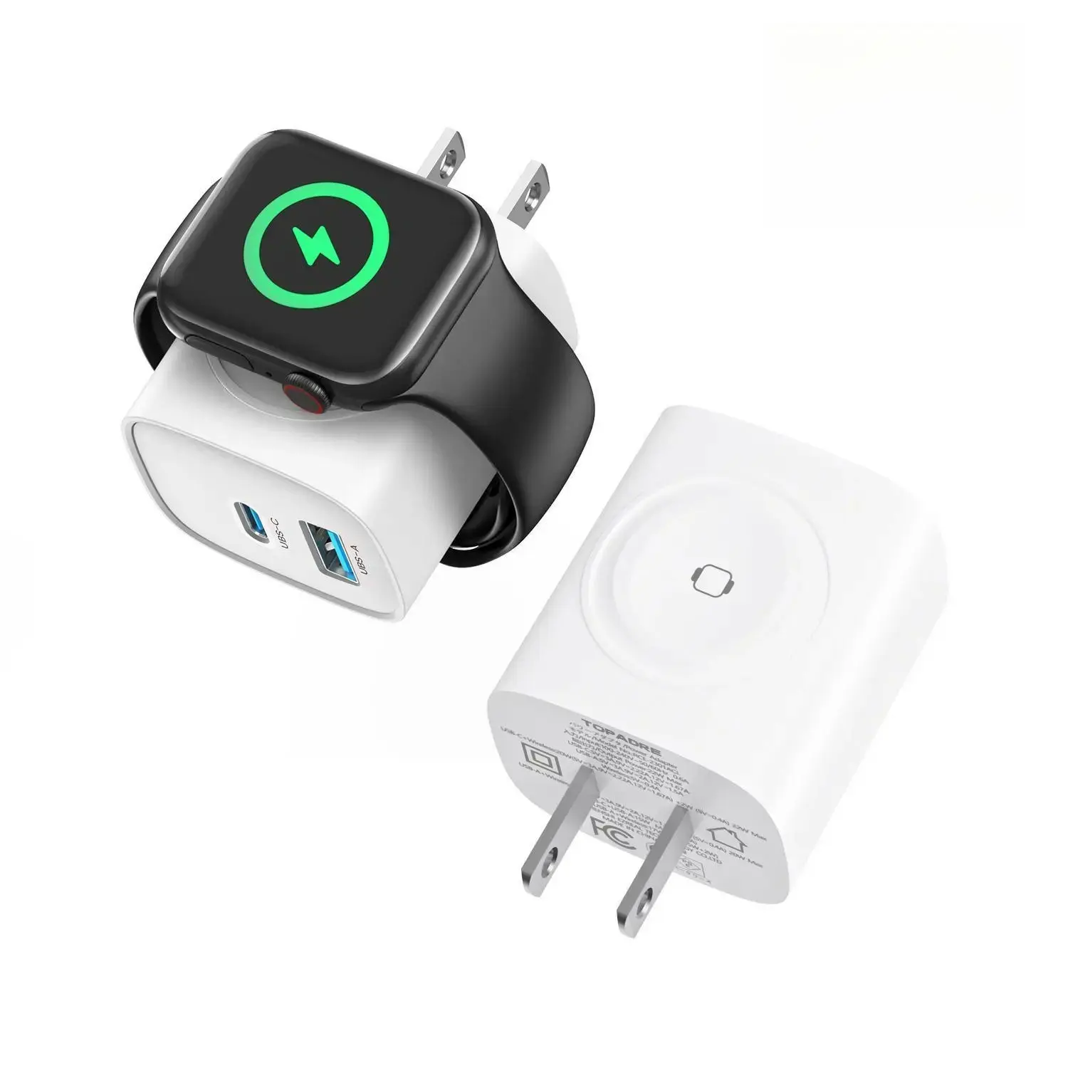 3-in-1 Magnetic Wireless Cordless PD USB-C Wall Charger Block - 20W Fast Charging, Compatible with iWatch Ultra/9/8/7/6, iPhone 17/17 Pro/16/16 Pro/15 Series, Electronic Cellphone, Apple Watch Seires