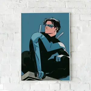 Nightwing Vector Art Print - Unframe-Style Artistic Paintings, Waterproof Home Decor Poster for Kitchen, Room, Ideal Fan Gift with Box