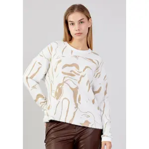 Gold & Cream Fluffy Sweater