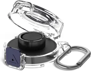 Secure Lock Plastic Case Cover Compatible with Oura Ring Gen 3 Charger,Portable Protective Case for Oura Ring Gen 3 Charger with Carabiner, Only Protective Case (Gunmetal)