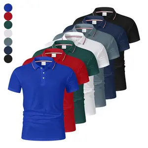 5-Pack Men's Summer Ice Silk Cooling Polo Shirt 5-Pack Comfortable Skin-Friendly Breathable Short-Sleeve Top for Menswear - Tshirt