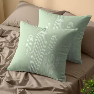 Nordic Style Cactus Cushions (Pair with Inserts), Fresh and Healing. Can Be Used As Bedside Cushion, Sofa Decor Or Office Nap Pillow, Multi-Scene Adaptable With High Practicality.
