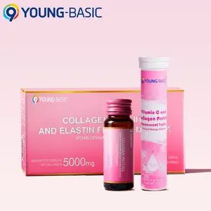 9 Young-Basic Collagen Liquid Drink 5000mg Plus Collagen Vitamin C Effervescent tablets Bundle - Reduces Wrinkles, Improves Sleep - Healthcare Beauty Supplement Colagen Dietary Fitness