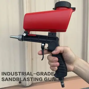 Portable Air Sandblasting Gun for Paint Removal, Rust Cleaning, Surface Decontamination, Suitable for Aluminum, Abrasives, Walnut Shell, Soda