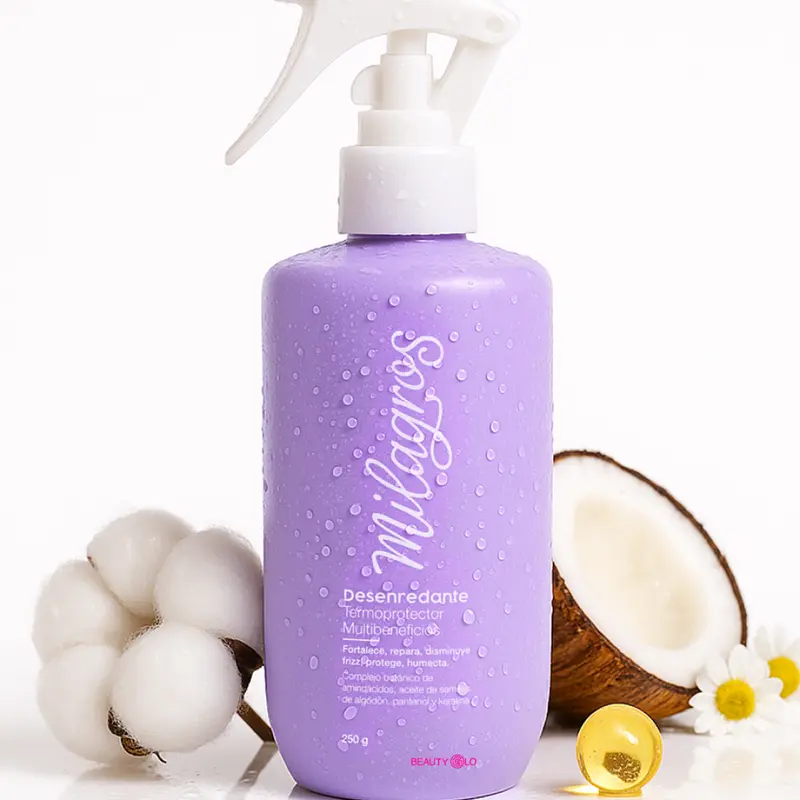 Milagros Thermal Protective Detangler Hair Treatment - 250g Haircare Leave-In Conditioner Heat Protectant Spray for Adults, Daily Frizz-Free Solution, Knot-Smoothing At-Home Blowout Aid