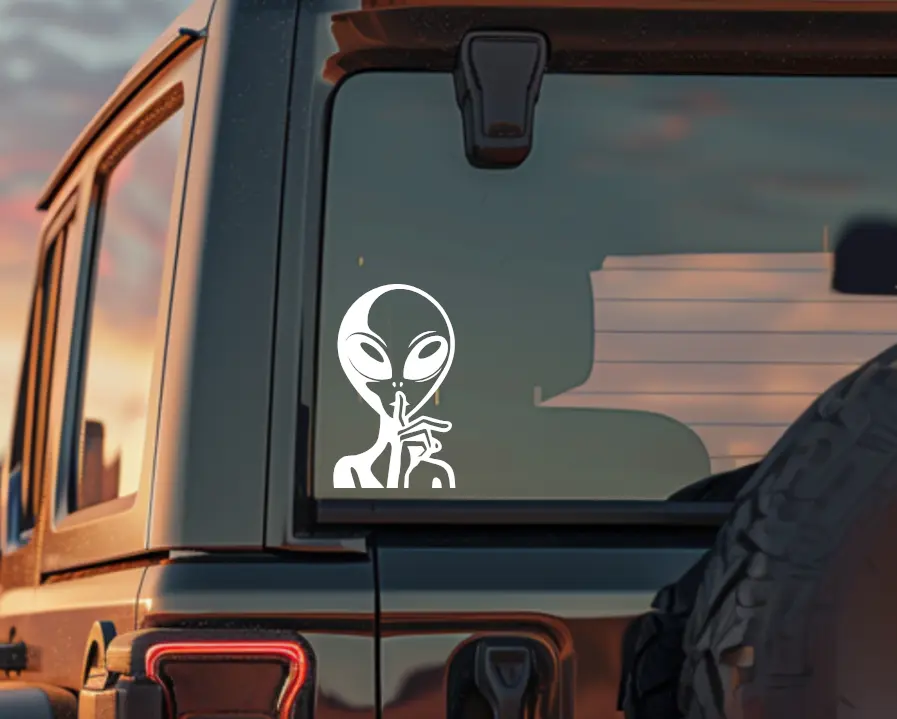 Alien Shush Premium Vinyl Decal car stickers High Quality
