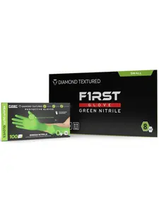 First Glove 8103 Diamond Green Nitrile 8 Mil Gloves - Large - Case of 1000