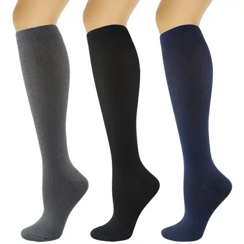 AMlang Performance Fabric Athletic Socks - 15-20 mmHg Support, Solid-Color, Ankle-Length, Ribbed Ankle-Hold, All-Season Activewear Sports Fit Socks for Adults' School Teams & Outdoor Exercises