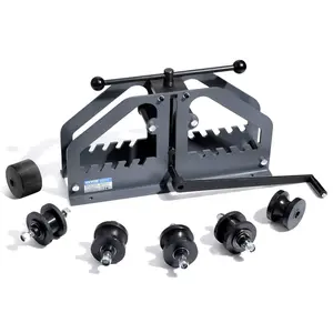 Summervibes VEVOR Tube Roller Bender, Max 1-1/2 Manual Tube Pipe Roller Bender with 6 Dies, 360 Copper Aluminum Pipe Bending Tool for Square, Round Tube Flat Bar, Ideal for HVAC Air Conditioning Auto Repair