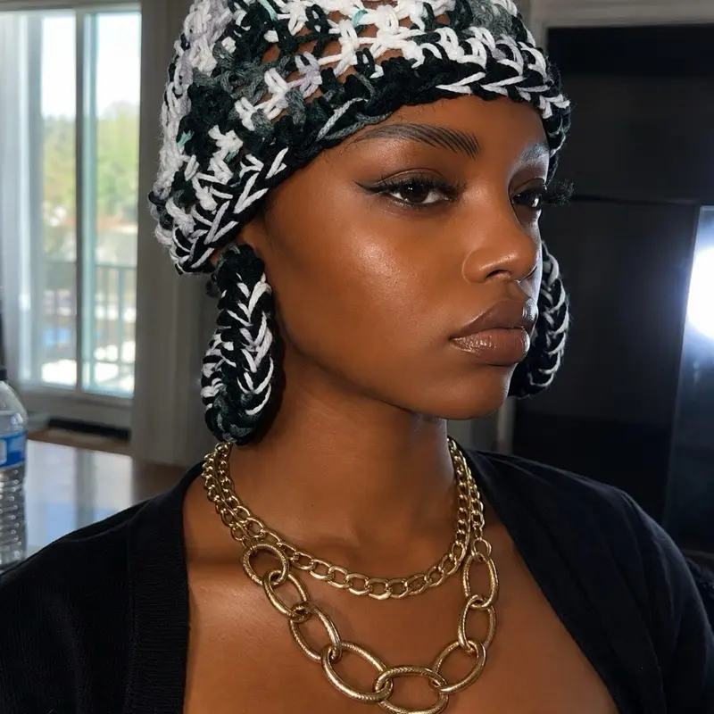 SETS! Handmade Crochet Beanie with matching earrings Collection - No Restocks, Fabric Construction, Casual Stylish Fashion Accessory
