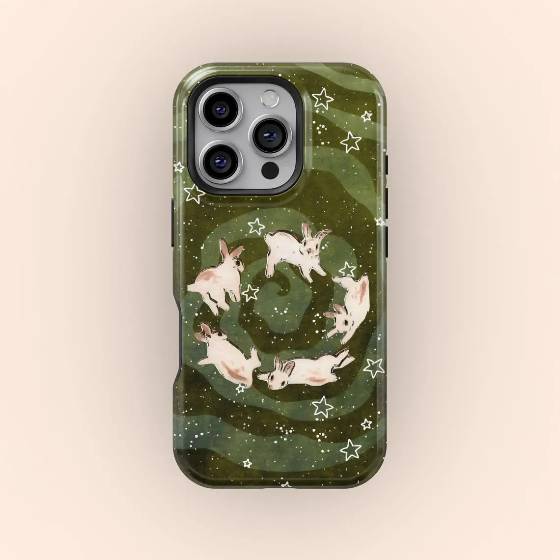 Kawaii Bunny Galaxy Phone Case, Cute Rabbit Starry Night Art Cover, Phone Case, MagSafe Case, Tough Case, Gift For Her