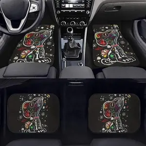 4pcs Universal Car Floor Mats, Thick Printed Design, Fun Style, Fits Tesla Model Y, Small Cars, Suvs, Halloween Christmas Gift