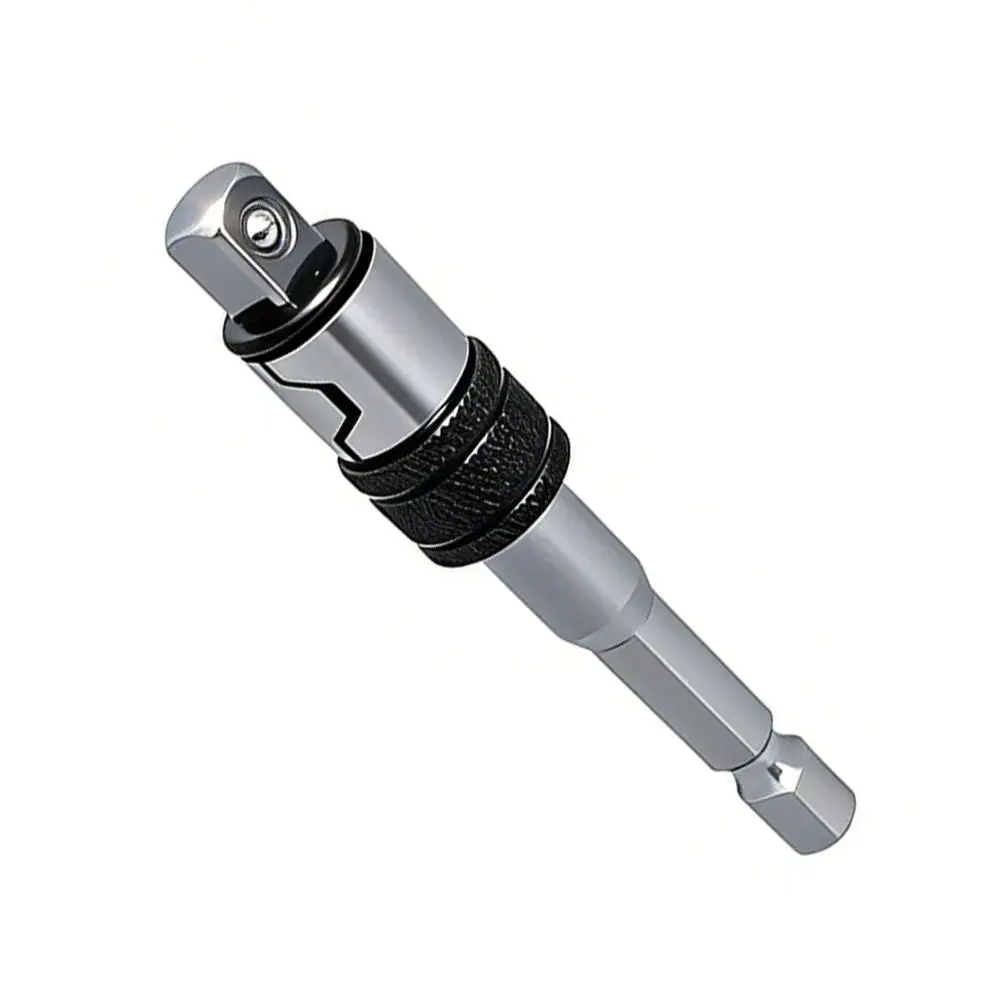 2 in 1 Drill Chuck Adapter & Socket Extension, Auto Lock Quick Release Hex to 1/4" Socket Converter, Universal Rotary Hammer to Impact Drill Adapter for Power Tools