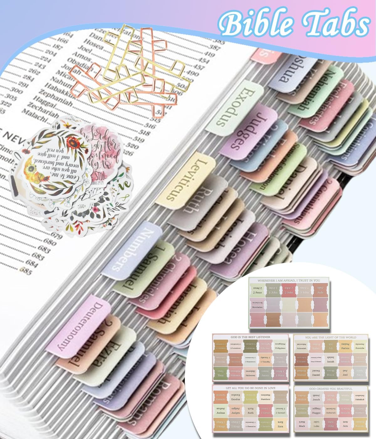 Bible Study Supplies Journaling Kit With Tabs, Highlighter, Notebook and Pen Case - Annotation Kit, Study Group Essentials Accessories Set for Women, Students, Beginner Christian Gifts