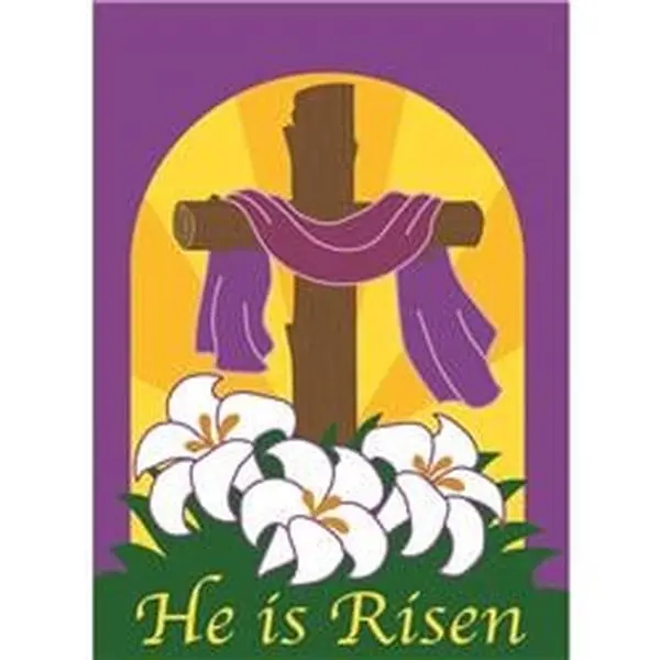 Magnolia Polyester Garden Flag M010010, 13 x 18 in, Double-Sided Fade-Resistant Reusable Easter Risen Cross Garden Decor
