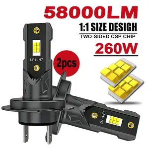 2-Pack H7 LED Car Lights, Ultra-Bright 60000lm, High Lumen Headlight, 6000k, 12V 24v, Front Headlights, Fog Lamps, High and Low Beam