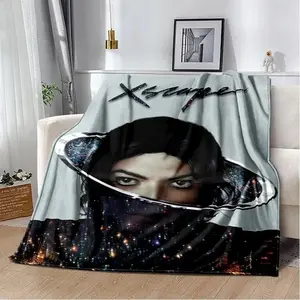 Michael Jackson Retro Printed HD Soft Throw Blanket for Home Bedroom Bed Sofa Travel Office Solid Cover Adults Blanket