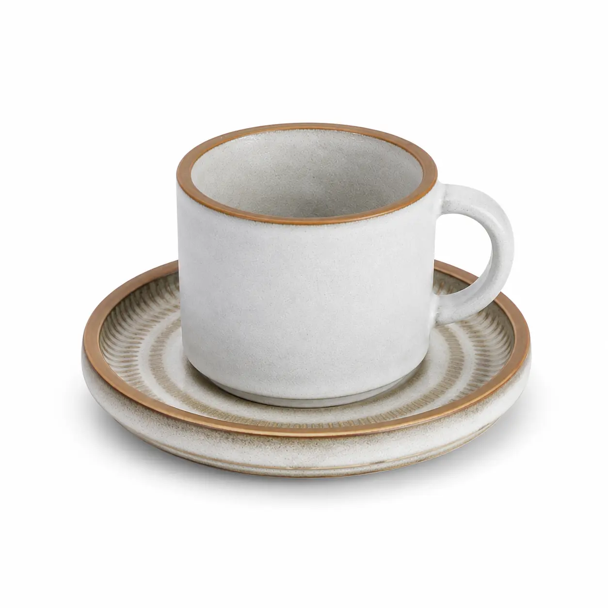 Bacimi® Stoneware Espresso Cups and Saucers Set of 4 - 3 oz