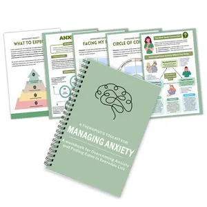 Therapist's Anxiety Management Workbook Journal, Overcome Daily Stress, Mindfulness Relaxation Guide, Practical Skills for Adults, Mental Health Self-Help