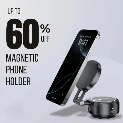 Vacuum Magnetic Phone Holder,Cellphone Stand,Smartphone Folding Mount,Dual-Sided Electronic Vacuum and Magnetic Adsorption,Selfie,Car,Office