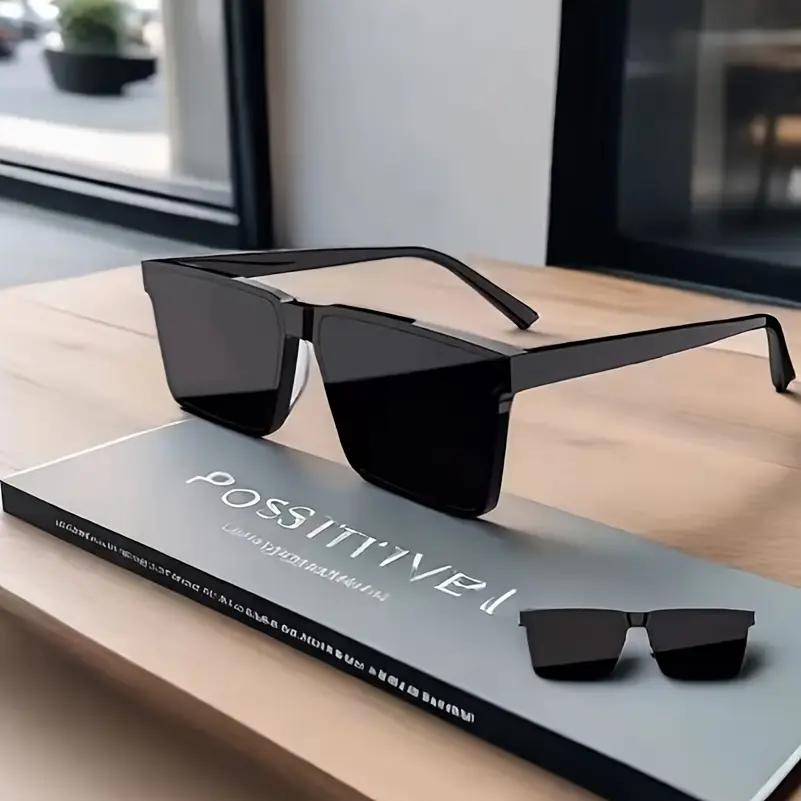 ShineThru Unisex Full Rim Square Stylish Minimalist Sunglasses - Men's Accessories, Simple TR Frame, Metal Hinges, UV Protection, Ideal for Leisure Outdoor Use, Perfect Gift Option