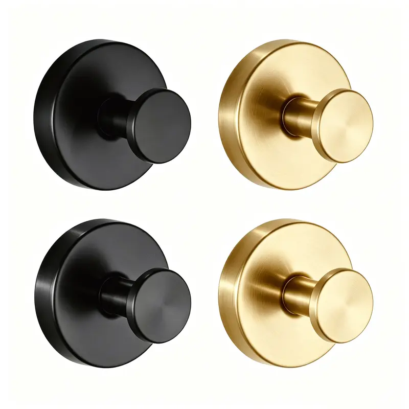 Rust-Resist Stainless Steel Suction Cup Hooks - No-Drill Vacuum Lock, 15 lbs Heavy Duty, Waterproof TPE Gel, Detachable Core, 2/4/6-Pack Black Towel Hooks for Glass, Mirror, Tile Bathroom Organization, Towel Hook