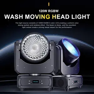 SHEHDS Wash Moving Head Light LED 120W RGBW Color Mixing 25° Strobe Effect DMX512 Sound Control for DJ, Christmas, Club, Wedding, Party