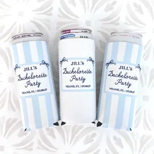 Personalized Beach Bachelorette Can Cooler – Coastal Bridal Party Favor – Custom Drink Holder