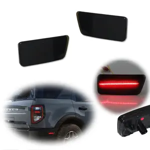 2pcs Smoked Red LED Rear Bumper Side Marker lamps Lights For 2021 2022 2023 Ford Bronco Sport,Replace OEM FO2860113, FO2861113, 330-1410L-AC-R,330-1410R-AC-R, 18-6237-90, 18-6238-90, M1PZ15A101A, M1PZ15A201C