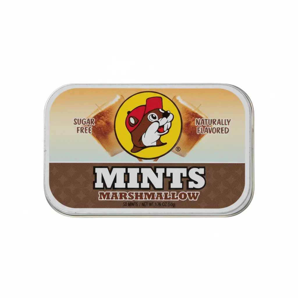 Buc-ee's Marshmallow Mints - Sweet Marshmallow Flavor Sugar-Free Naturally Flavored Perfect for Snacking & Desserts Candy Bonbon