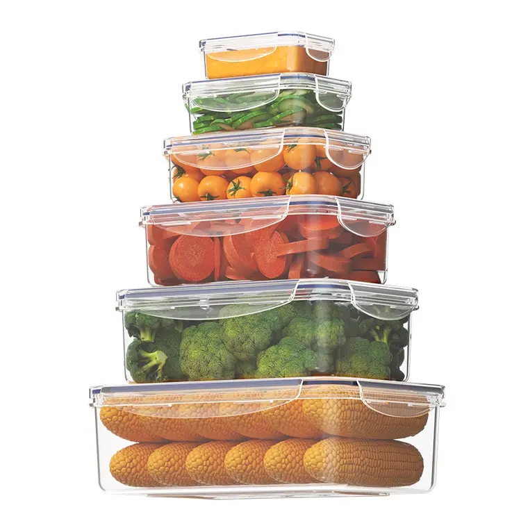 Kitchen 40-Piece Multi-Size Plastic Food Storage Container Set (20 Packs) - Airtight Seal, Microwave Safe, Freezer Safe, Stackable Transparent Boxes for Home Meal Prep