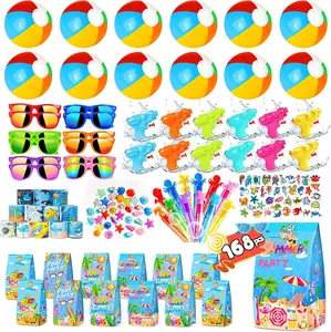 168PCS Summer Pool & Beach Party Favors for Kids, Beach Balls, Sunglasses & Bubble Wands, Birthday Toys Ages 4–12, Perfect for Summer Party