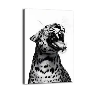 Black And White Leopard Canvas Aesthetic For The Bedroom Wall Sitting Room Dormitory Wall Office Wall Poster Decorative Painting Canvas Wall
