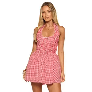 Robin Red Gingham Halter Playsuit