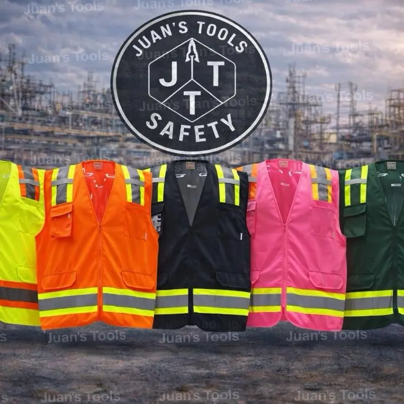Hi-Viz Safety Vest, Class 2 ANSI/ISEA 107-2020, Multipocket Yellow Construction Gear with Front Pocket for Small Item Storage & Reflectors, Convenient Place To Store Small Items