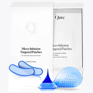 Qure Micro-Infusion Anti Wrinkle Patches for Smile Line, Frown lines, Under Eye Bags, Puffiness, Crow's Feet - Retinol, Niacinamide, Caffeine, Peptides - Dissolvable for Overnight Use - 8 Pairs