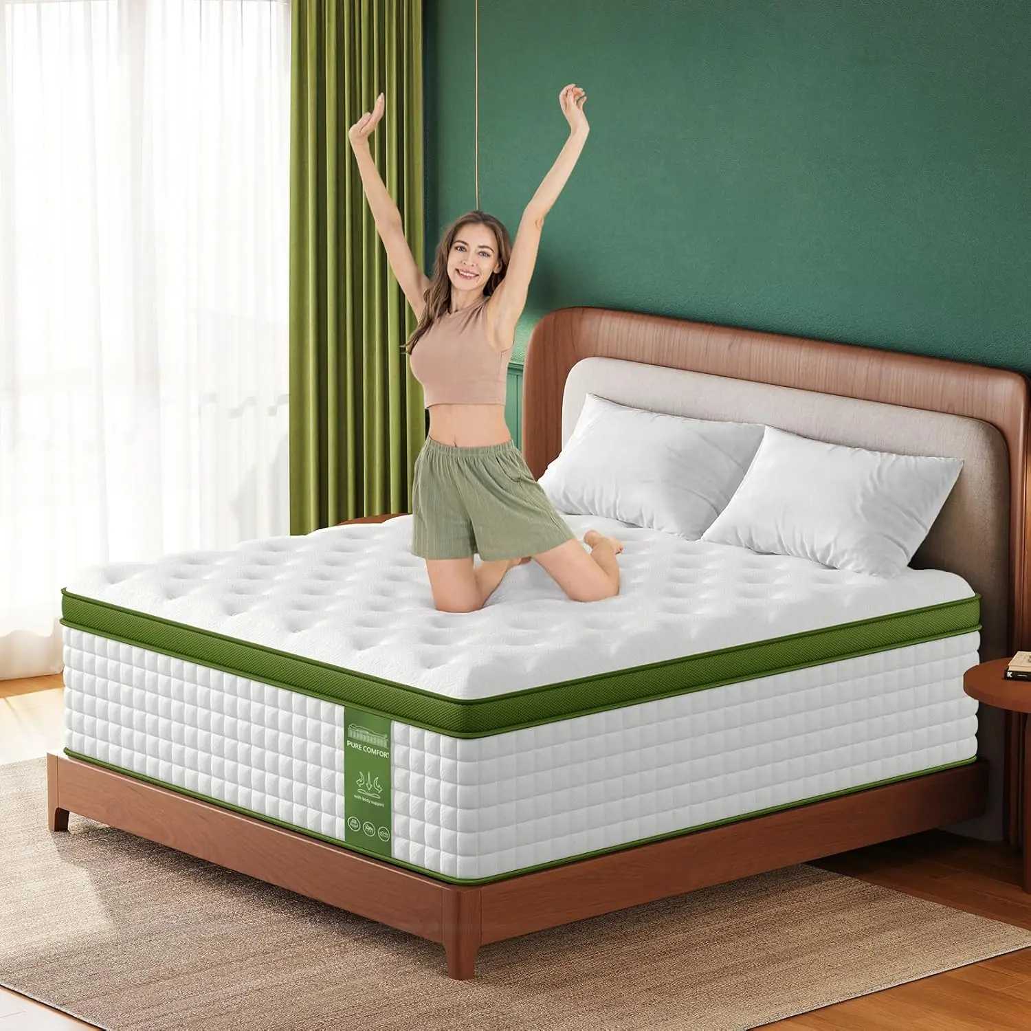 BedStory 12-14 Inch Hybrid Mattress,  Full Queen King, Gel Memory Foam & Pocket Springs, Medium Firm, Pressure Relief, Motion Isolation, CertiPUR-US