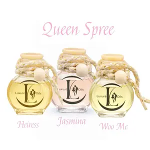 Luxuré Oils Queen Spree Set of 3 8ml Mini Bottles Non-Alcoholic Lightweight Scent for Car & Personal Use Gentle on Skin Lasts 12 Hours