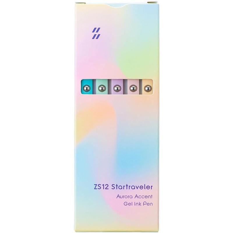 5 count Zennyth Gel Pens Quick Dry Fine Point  Retractable Rolling Ball Black Ink Smooth Writing Pens for School Office (Macarons)